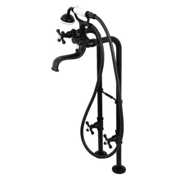Kingston Brass CCK226K0 Freestanding Clawfoot Tub Faucet Package with Supply Line, Matte Black CCK226K0 - main